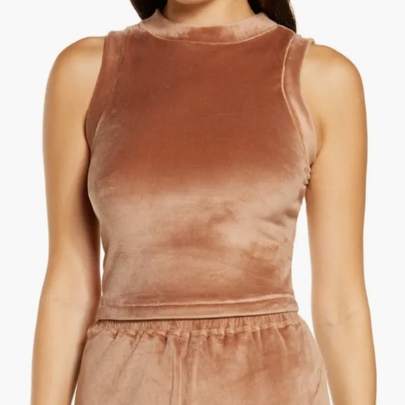 SKIMS Tops - NWT Skims Velour Crewneck Tank Honey
